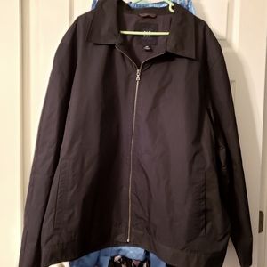 Man's black windbreaker